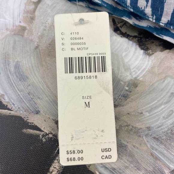 NWT Anthropologie Pilcro Printed Surf Bra Top in Blue Ikat Print Size Medium. - Picture 6 of 13